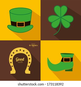 st patrick day over colors background vector illustration