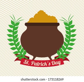 st patrick day over lineal background vector illustration