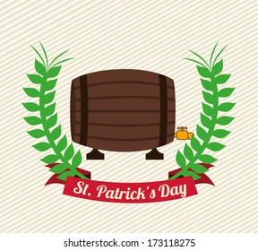 st patrick day over lineal background vector illustration