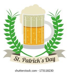 st patrick day over white  background vector illustration