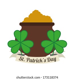 st patrick day over white background vector illustration