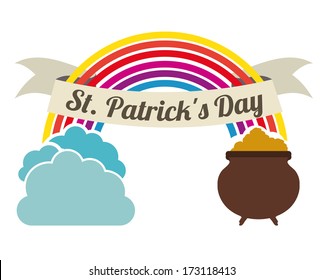 st patrick day over white background vector illustration