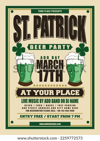 st Patrick day party flyer poster social media post design