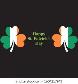 St. Patrick Day poster and background with two clover design .flag ireland 