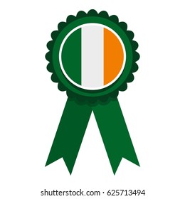 St Patrick day rosette icon flat isolated on white background vector illustration