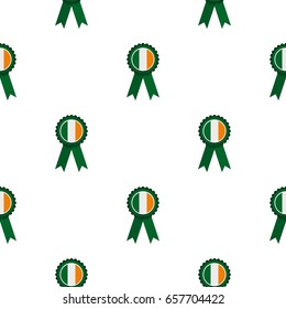 St Patrick day rosette pattern seamless background in flat style repeat vector illustration
