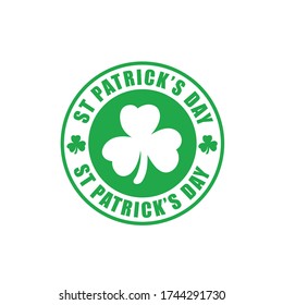 St Patrick day round ink stamp