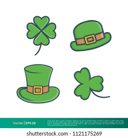 St. Patrick Day Set Icon Vector Logo Template Illustration Design. Vector EPS 10.