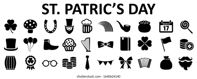 St Patrick Day set icons – stock vector
