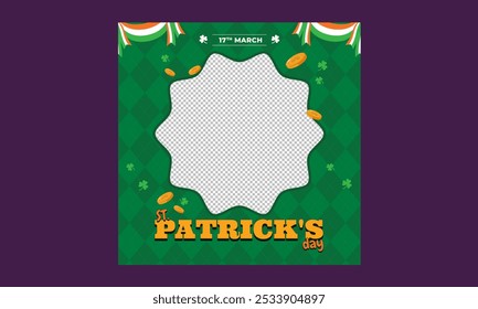 St Patrick Day Socials Media. Cartoon Vector illustration design for Poster, Banner, Flyer, Greeting, Card, Post, Cover, invitation