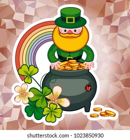 St. Patrick Day square greeting card. Vector clip art.