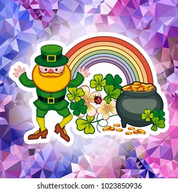 St. Patrick Day square greeting card. Vector clip art.