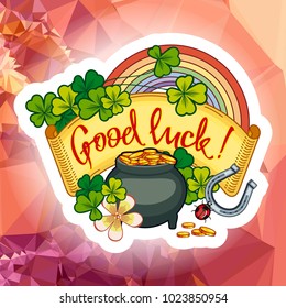 St. Patrick Day square greeting card. Vector clip art.