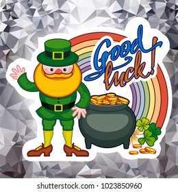 St. Patrick Day square greeting card. Vector clip art.