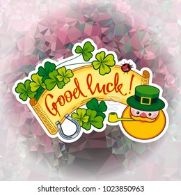 St. Patrick Day square greeting card. Vector clip art.