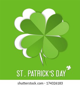 St. Patrick Day sticker with leaf Shamrock 