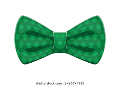 Símbolo del día de San Patricio de pajarita verde para vacaciones irlandesas, decoración de dibujos animados de Vector. Feliz día de San Patricio y fiesta nacional de Irlanda tradicional pajarita verde de traje de duende