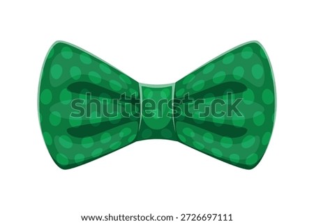 St Patrick day symbol of green bow tie for Irish holiday, vector cartoon decoration. Happy Saint Patrick day festival and Ireland national holiday traditional green bow tie of leprechaun costume