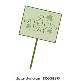 st patrick day with tag wood isolated icon