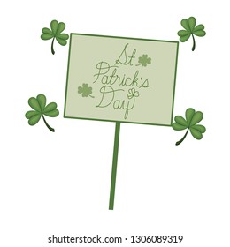 st patrick day with tag wood isolated icon