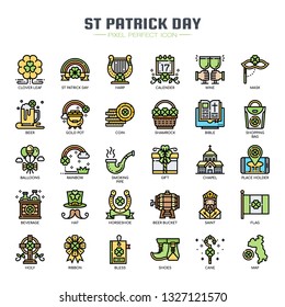 St Patrick Day , Thin Line and Pixel Perfect Icons