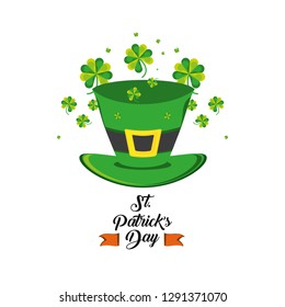 st patrick day with top hat and clovers
