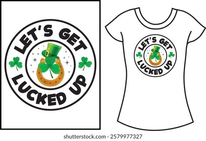 St Patrick Day Typography t shirts. Lucky shirt Design.