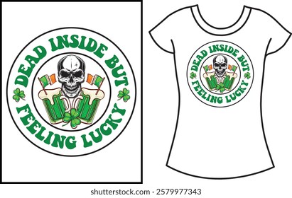 St Patrick Day Typography t shirts. Lucky shirt Design.