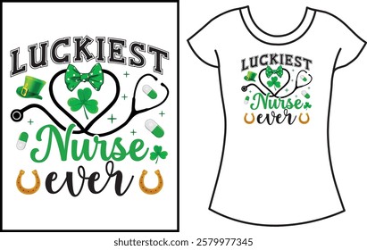 St Patrick Day Typography t shirts. Lucky shirt Design.