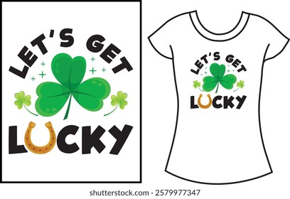 St Patrick Day Typography t shirts. Lucky shirt Design.