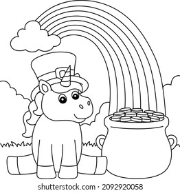 St. Patrick Day Unicorn Coloring Page for Kids