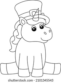 St. Patrick Day Unicorn Coloring Page for Kids