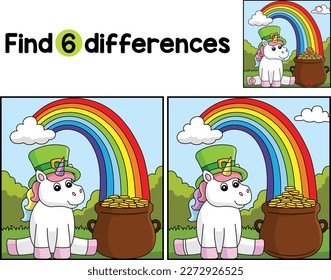 St. Patrick Day Unicorn Find The Differences