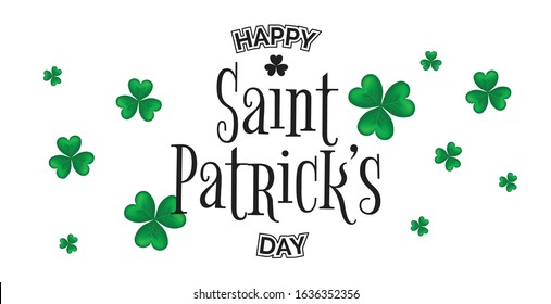 St. Patrick day vector background with clover. Irish holiday Saint Patrick Day.