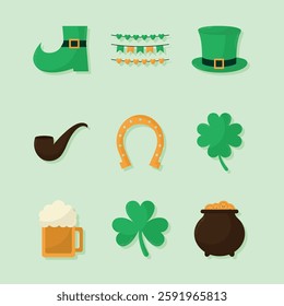 St patrick day vector element set