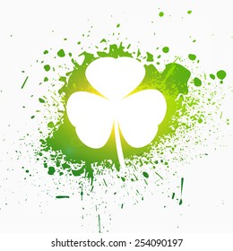 St Patrick Day Vector Illustration with Green Paint Drops
