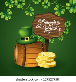 st patrick event with wood emblem and hat with coins