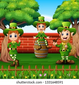 St Patrick exulting in the park