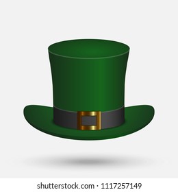 St. Patrick green hat isolated on white background