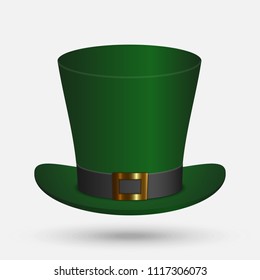 St. Patrick green hat isolated on white background