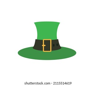 st. patrick green irish hat party lucky decoration icon vector illustration.  leprechaun hat isolated on white background. St Patric day illustration
