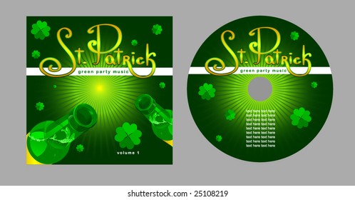 St. Patrick green party CD - label