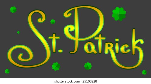 St. Patrick hand-drawing vector text
