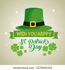 st patrick hat with clovers decoration