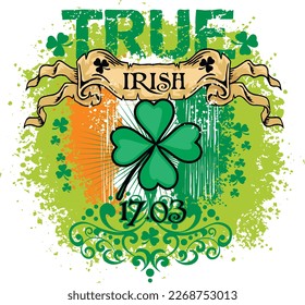 st. Patrick hat, grunge vintage design t shirts