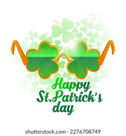 St Patrick holyday compositionwith  shamrock sunglasses