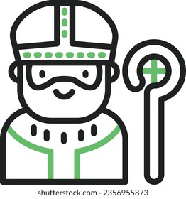 St Patrick Icon image. Suitable for mobile application.