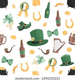 St. Patrick Invitation Seamless Pattern