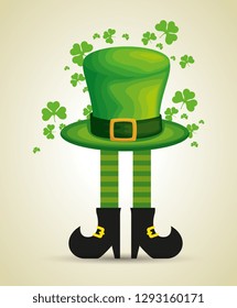st patrick legs with boots and hat with clovers
