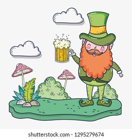 st patrick man with beer glass